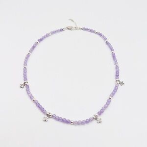 LAVENDER jade necklace with cz cross connectors